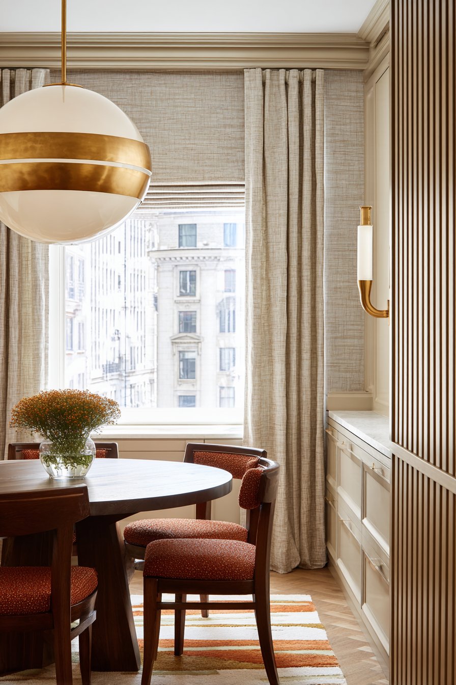 Refined Contemporary Oak with Rust Bouclé