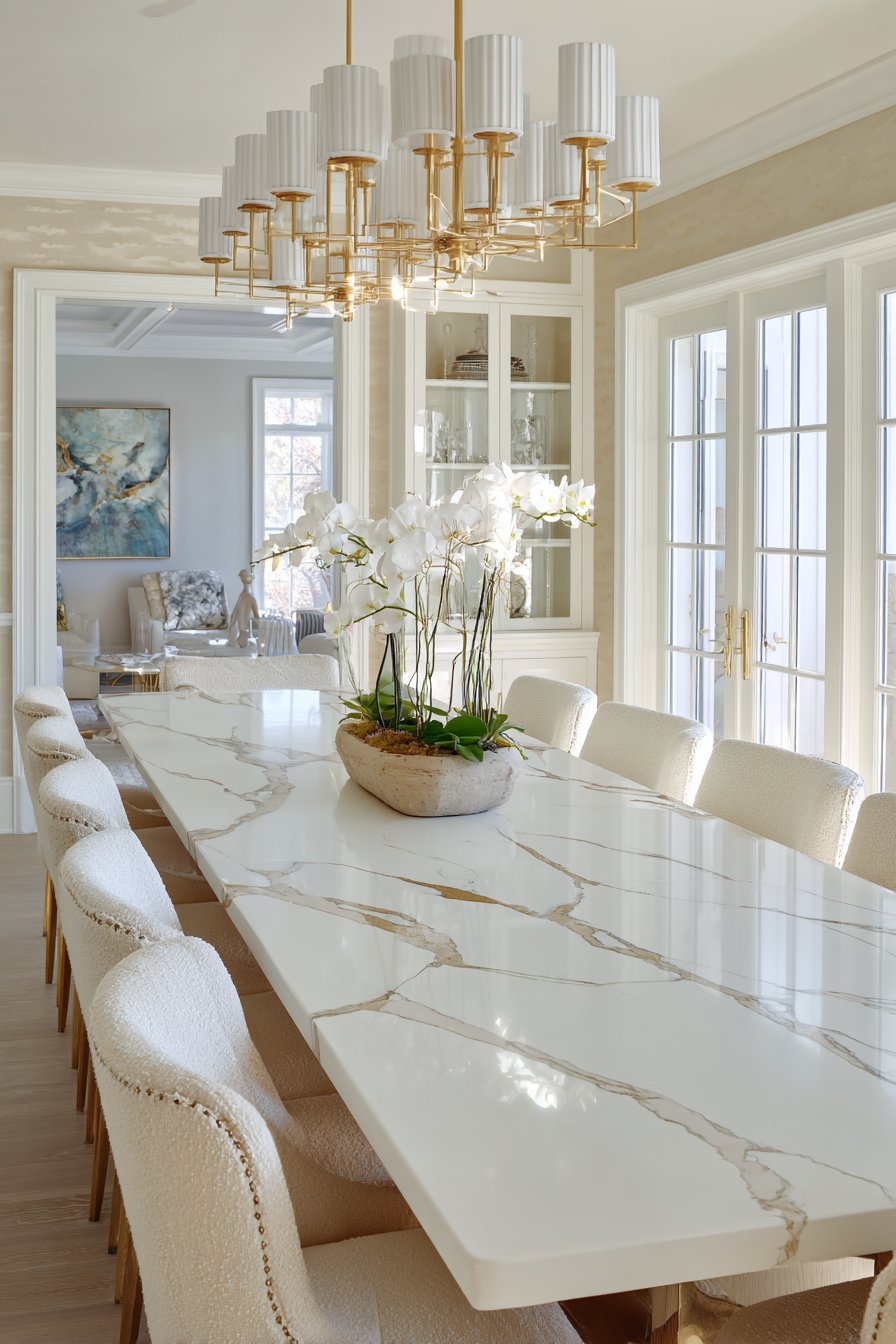 Luxury White Carrara Marble Statement