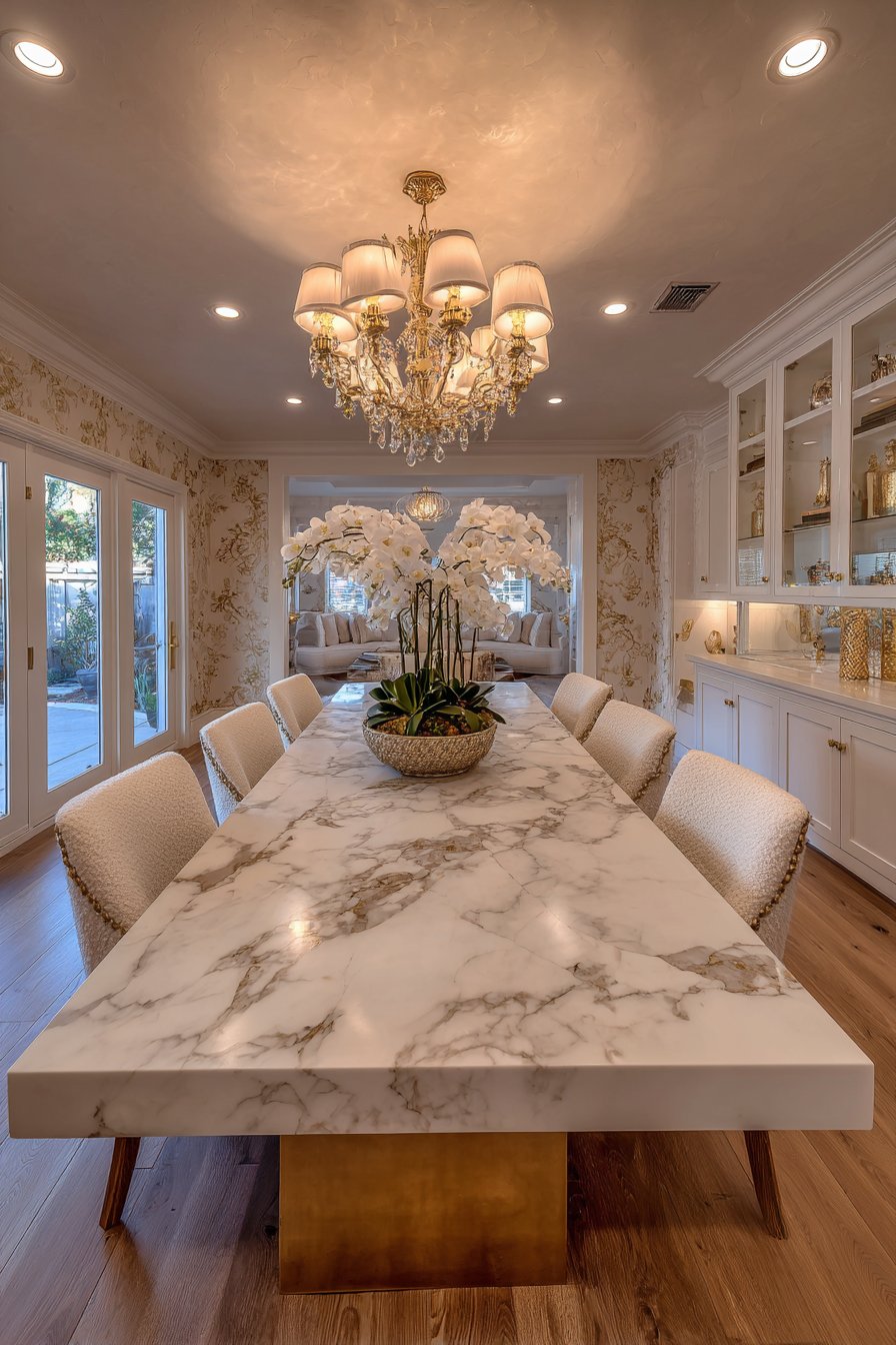 Luxury White Carrara Marble Statement
