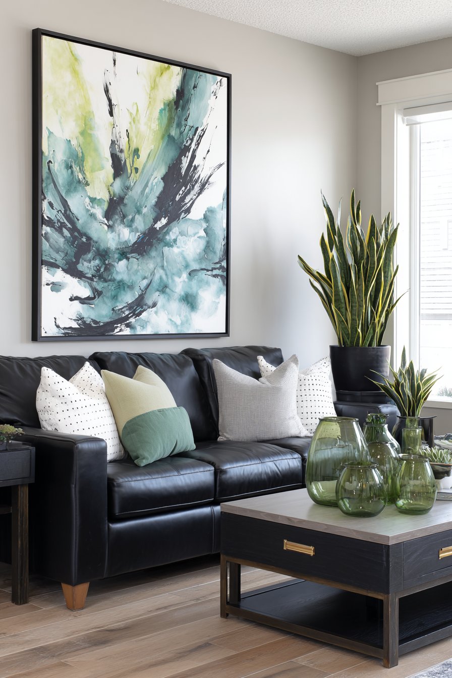 Large-Scale Abstract Art with Gallery Atmosphere