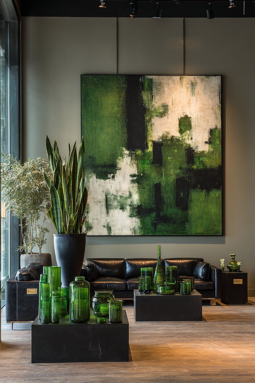 Large-Scale Abstract Art with Gallery Atmosphere