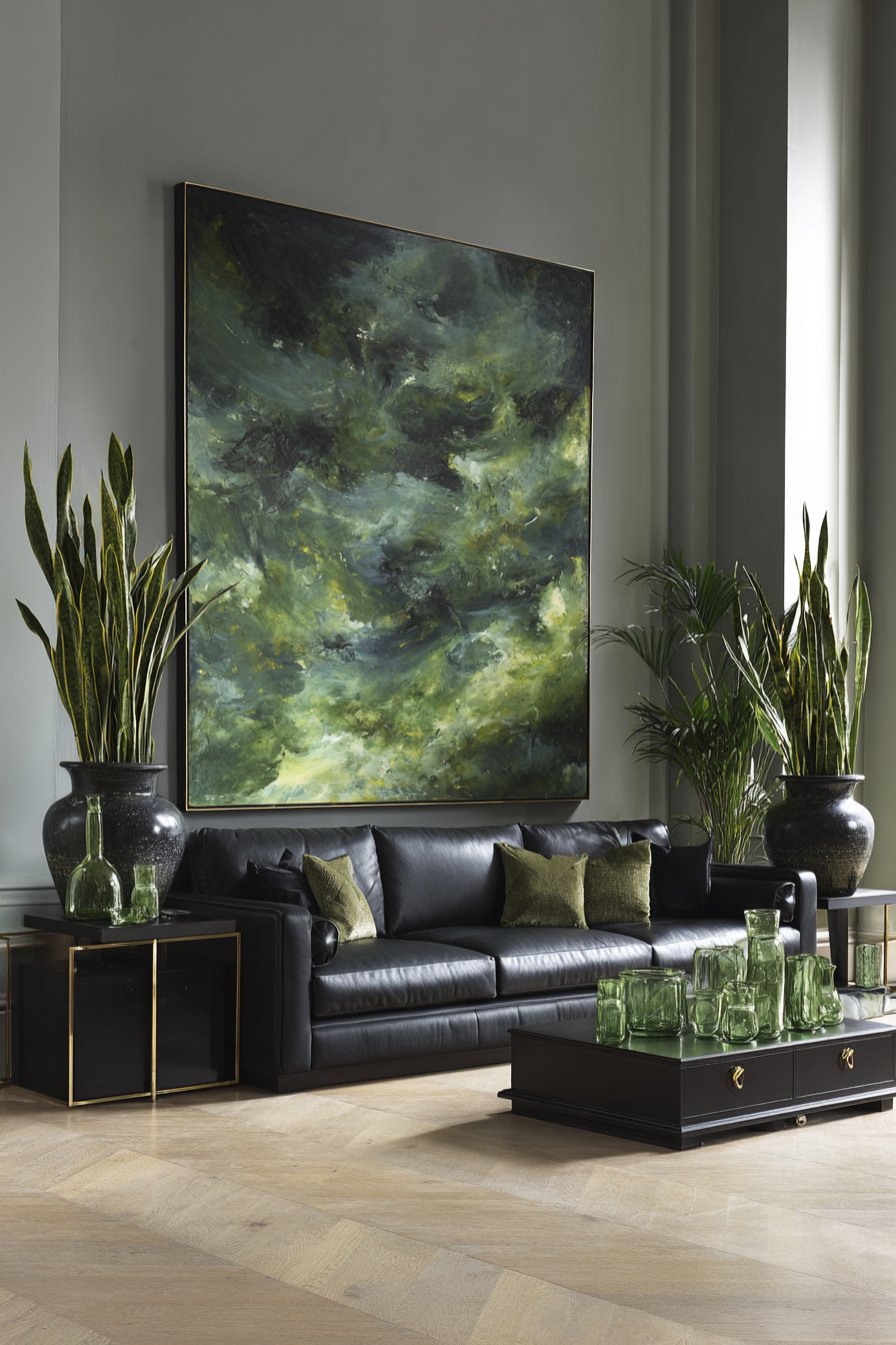 Large-Scale Abstract Art with Gallery Atmosphere