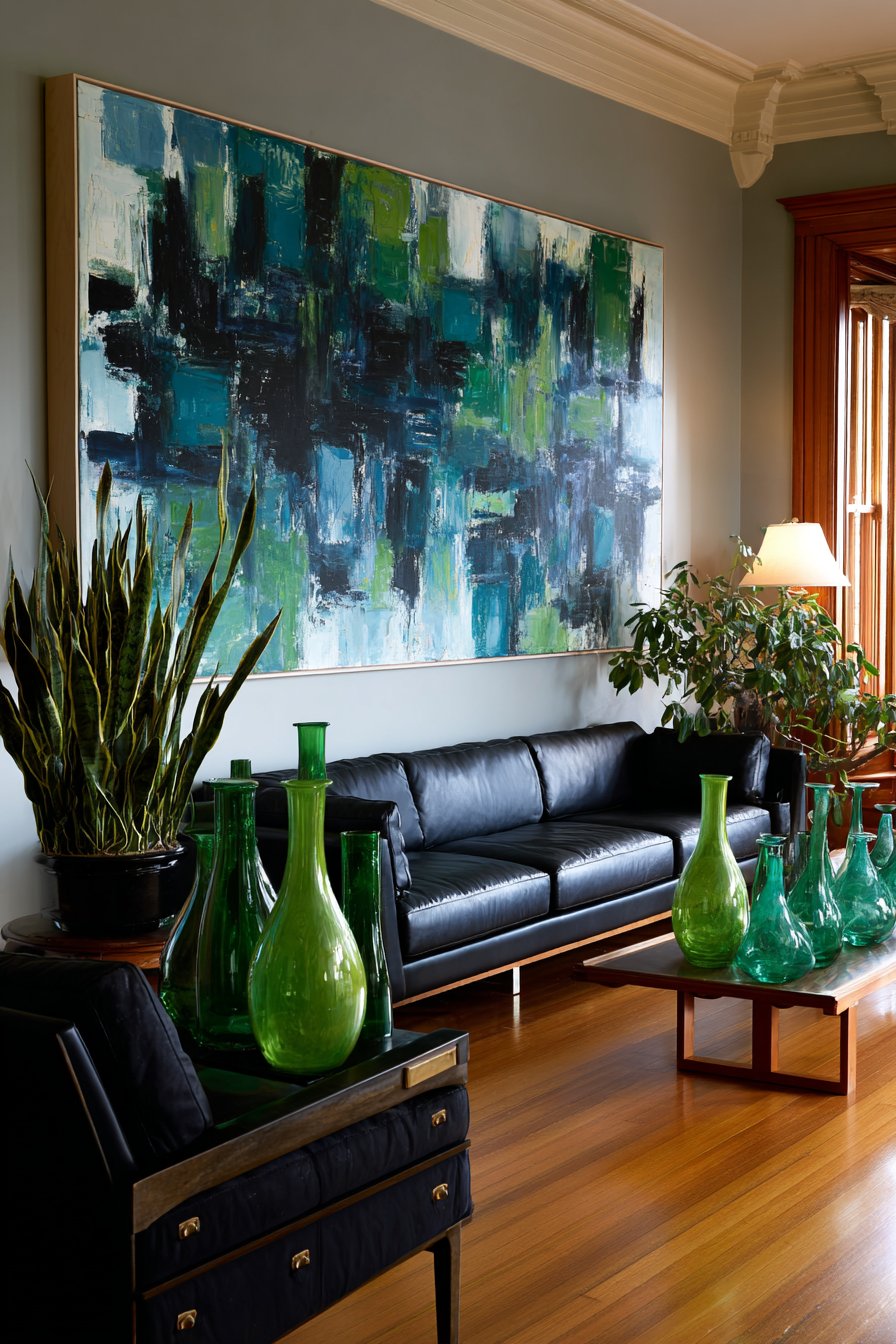 Large-Scale Abstract Art with Gallery Atmosphere