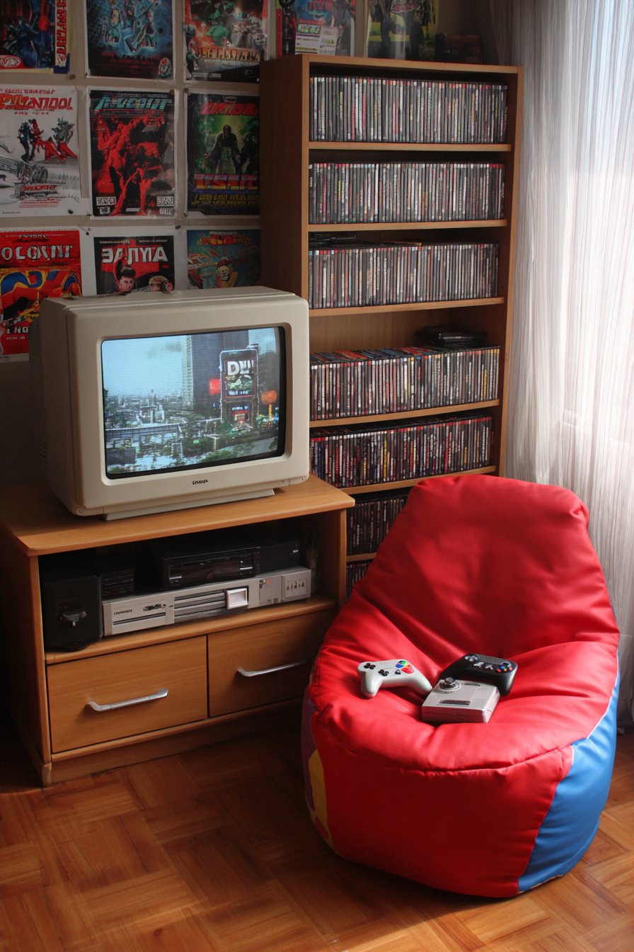 Entertainment Hub with Gaming Setup