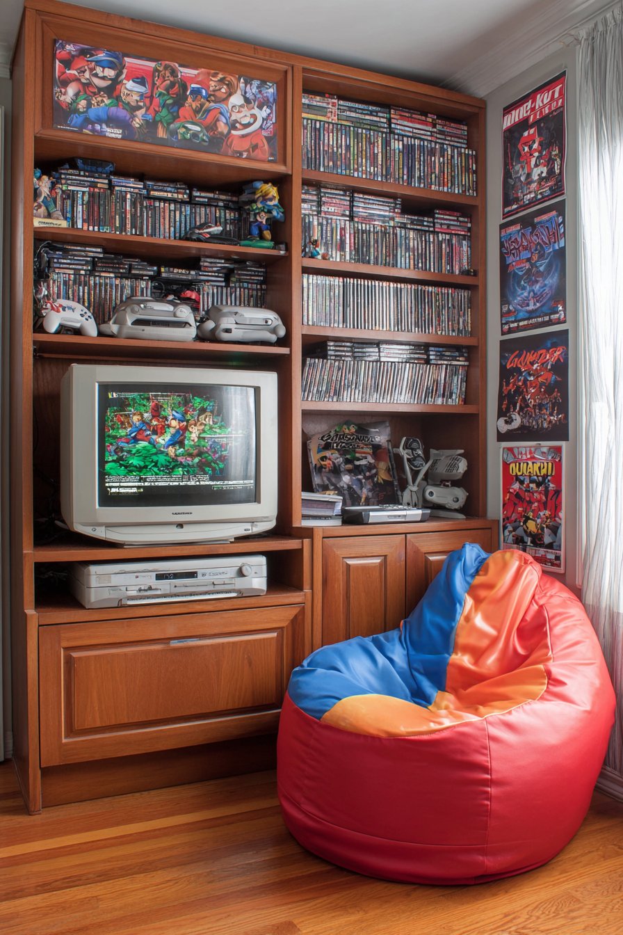 Entertainment Hub with Gaming Setup