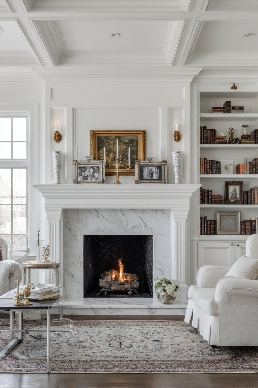 Marble Fireplace as Focal Point