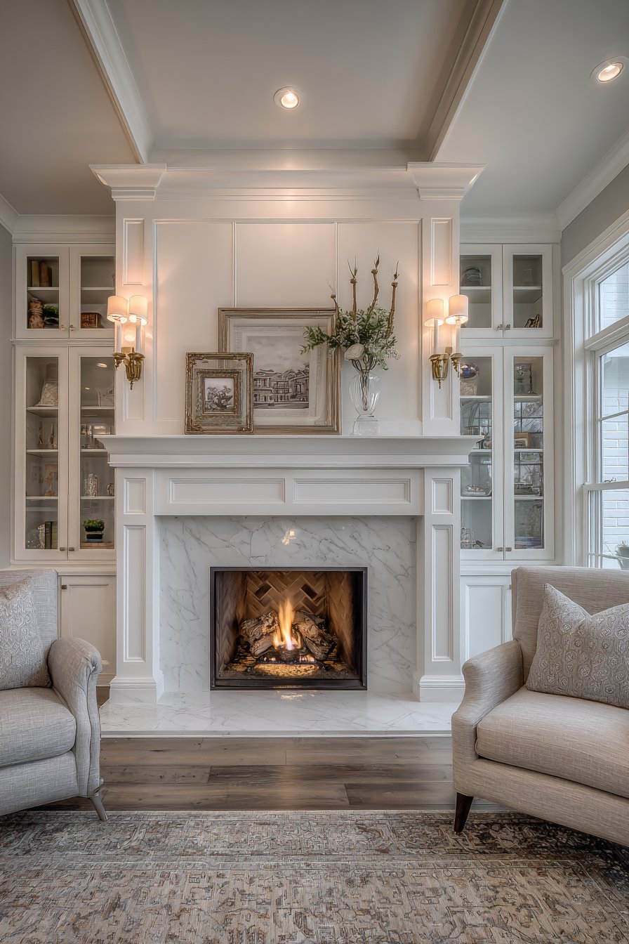 Marble Fireplace as Focal Point