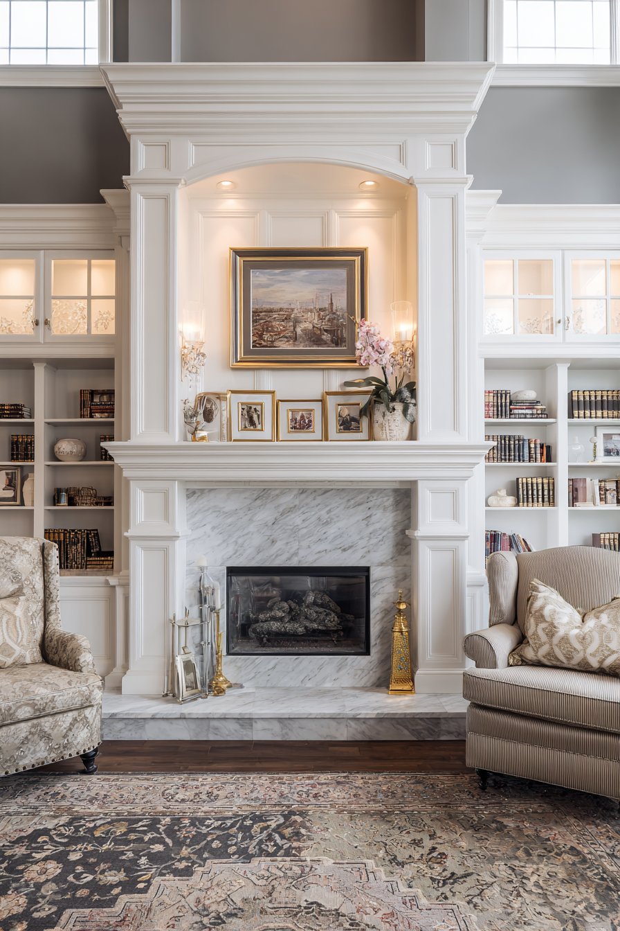 Marble Fireplace as Focal Point