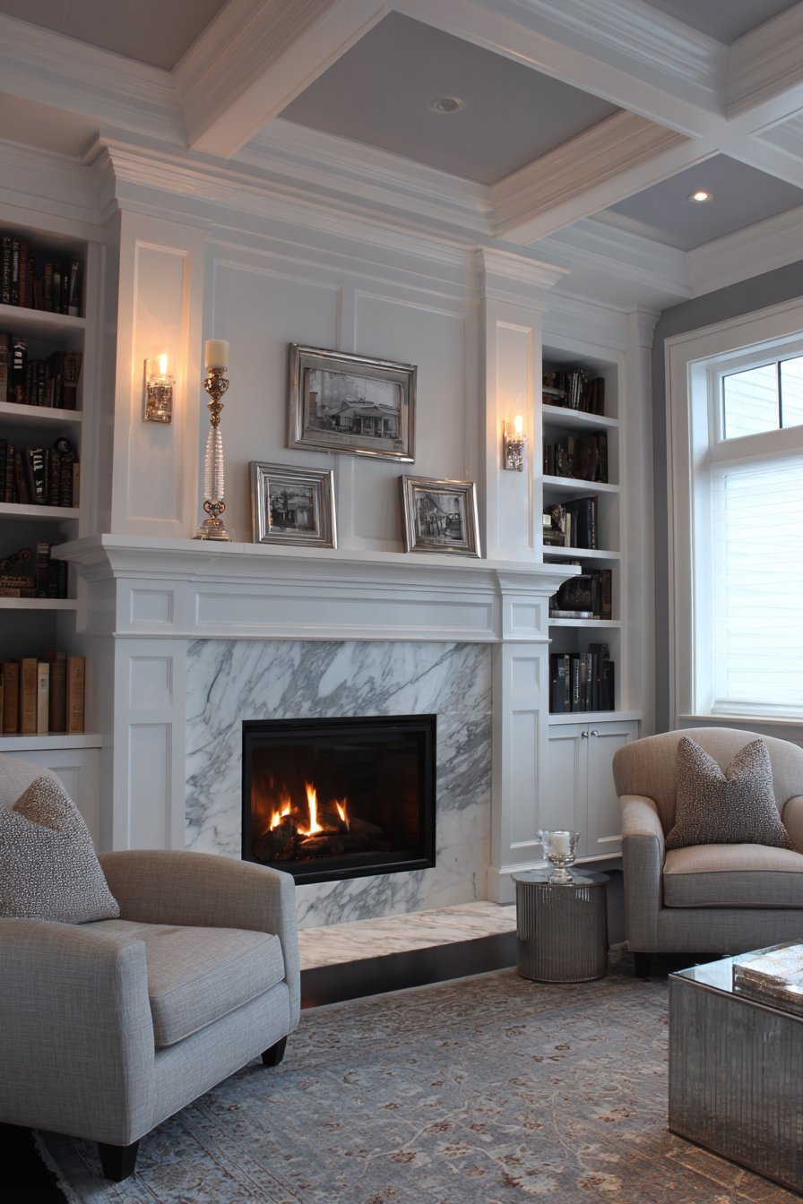 Marble Fireplace as Focal Point