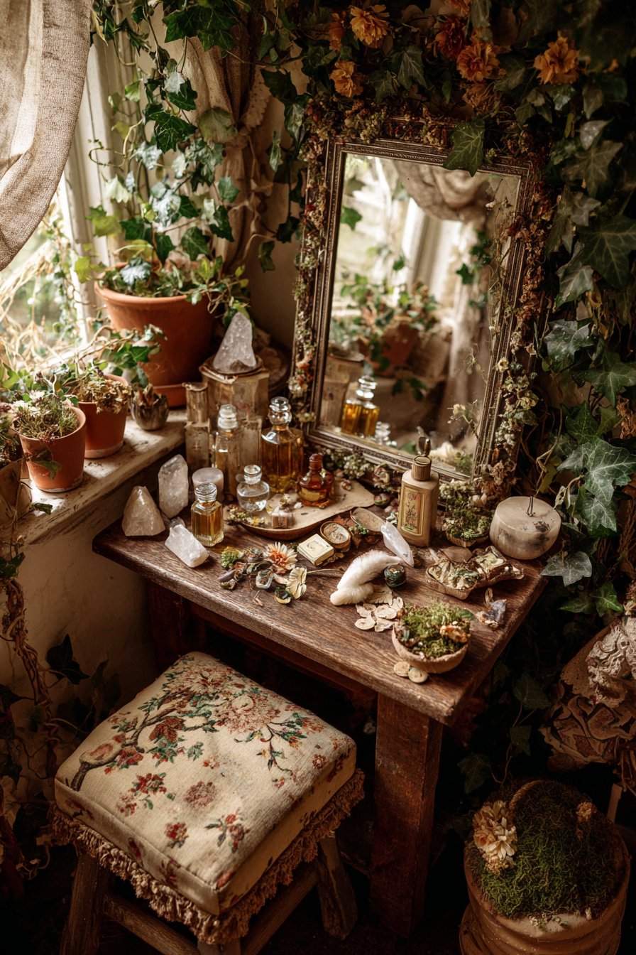 Vintage Vanity with Floral Accents
