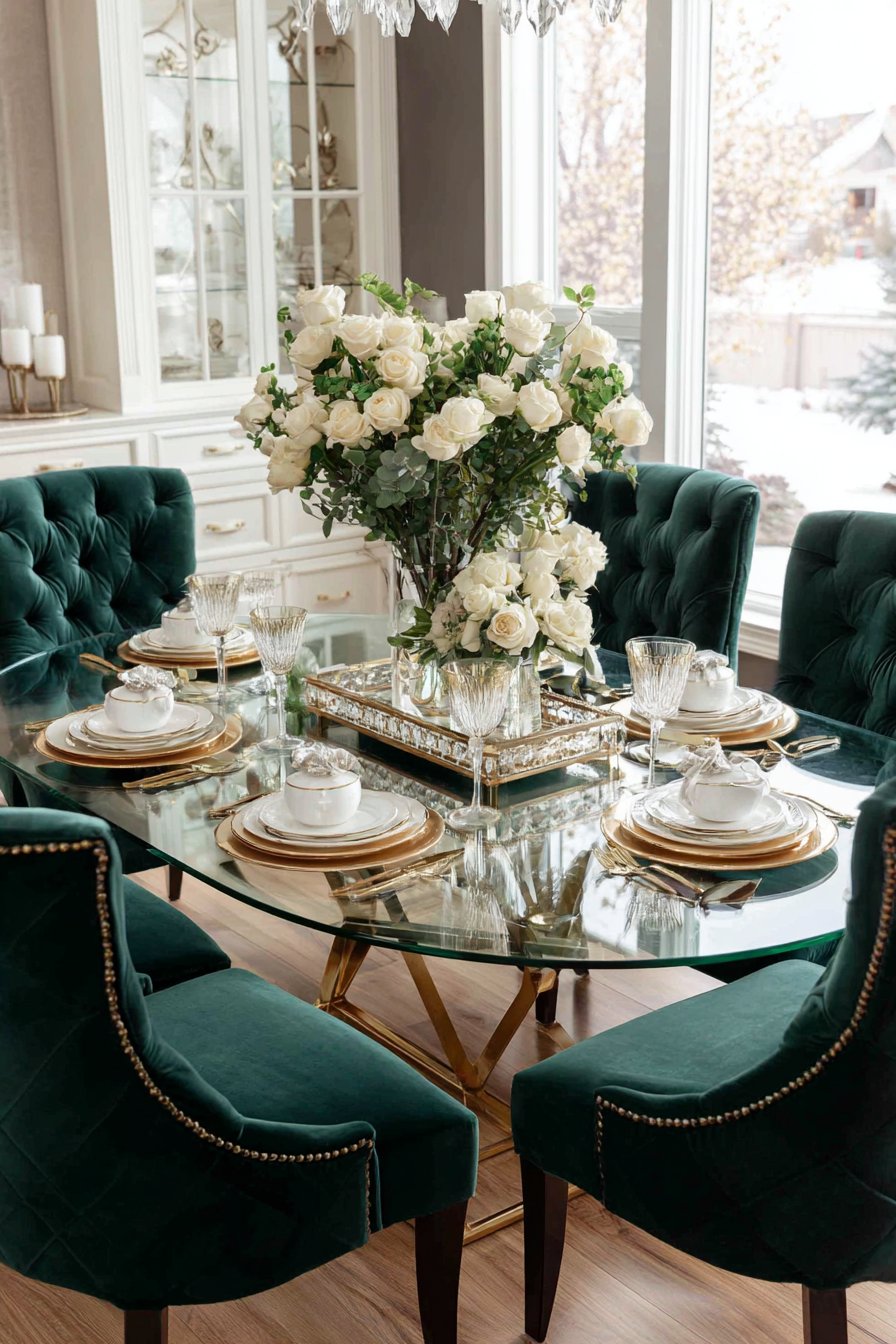 Formal Elegance with Antiqued Brass