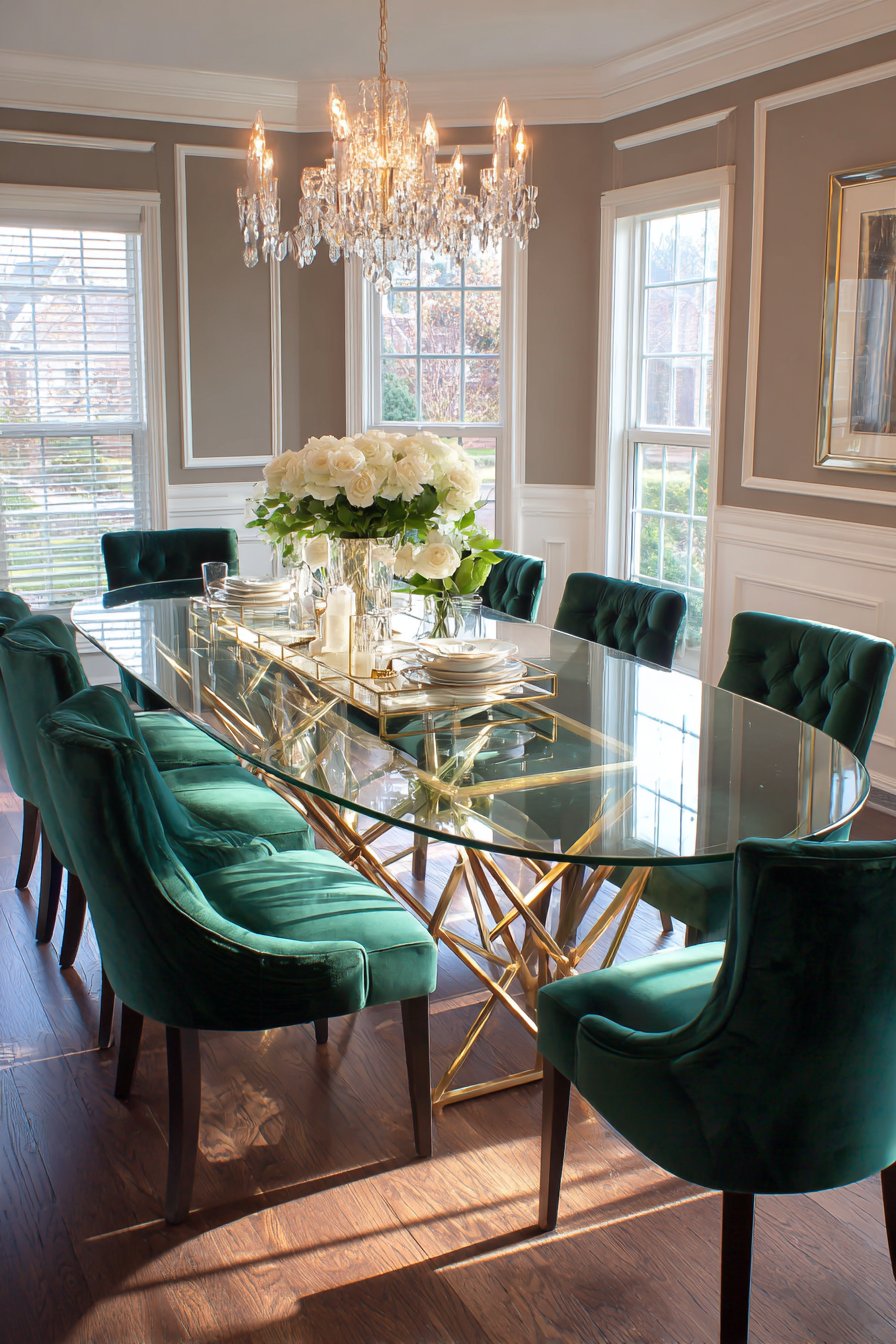 Formal Elegance with Antiqued Brass