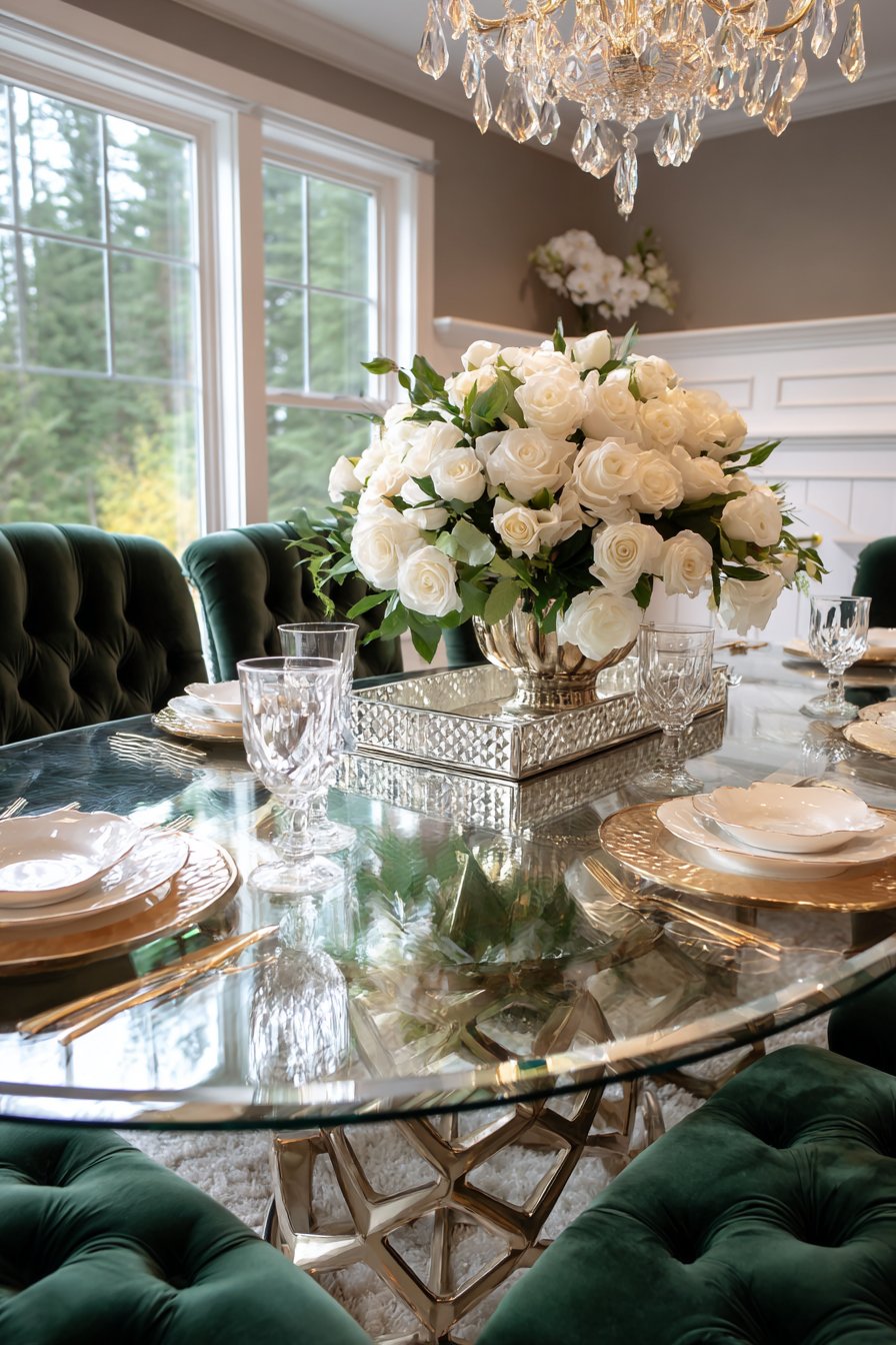 Formal Elegance with Antiqued Brass