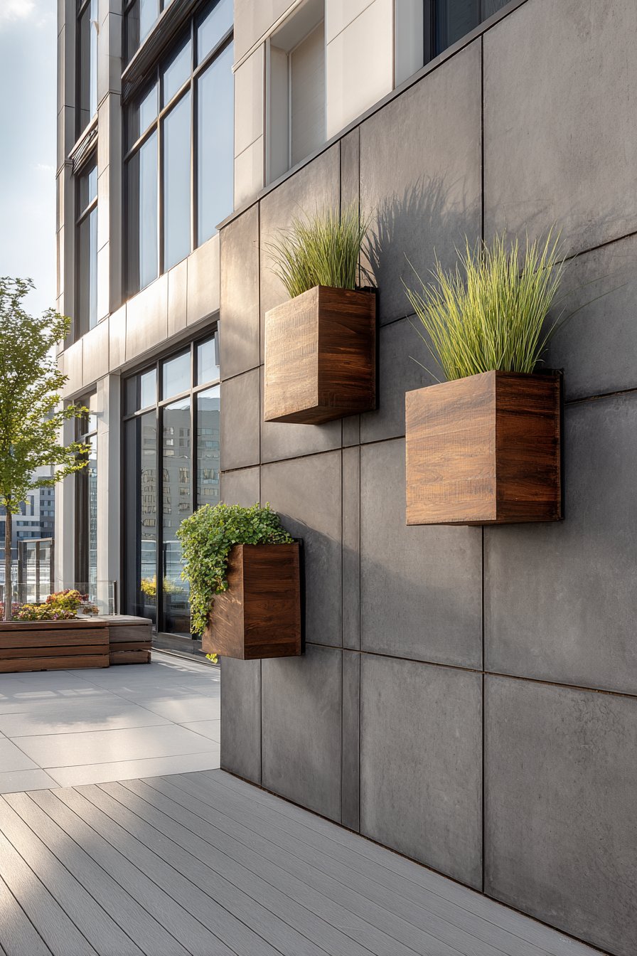 Modern Charcoal Concrete Panel Architecture