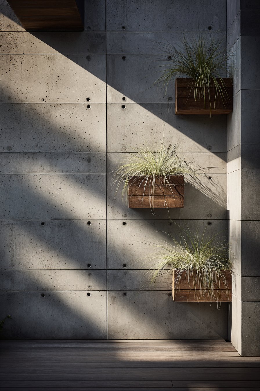 Modern Charcoal Concrete Panel Architecture