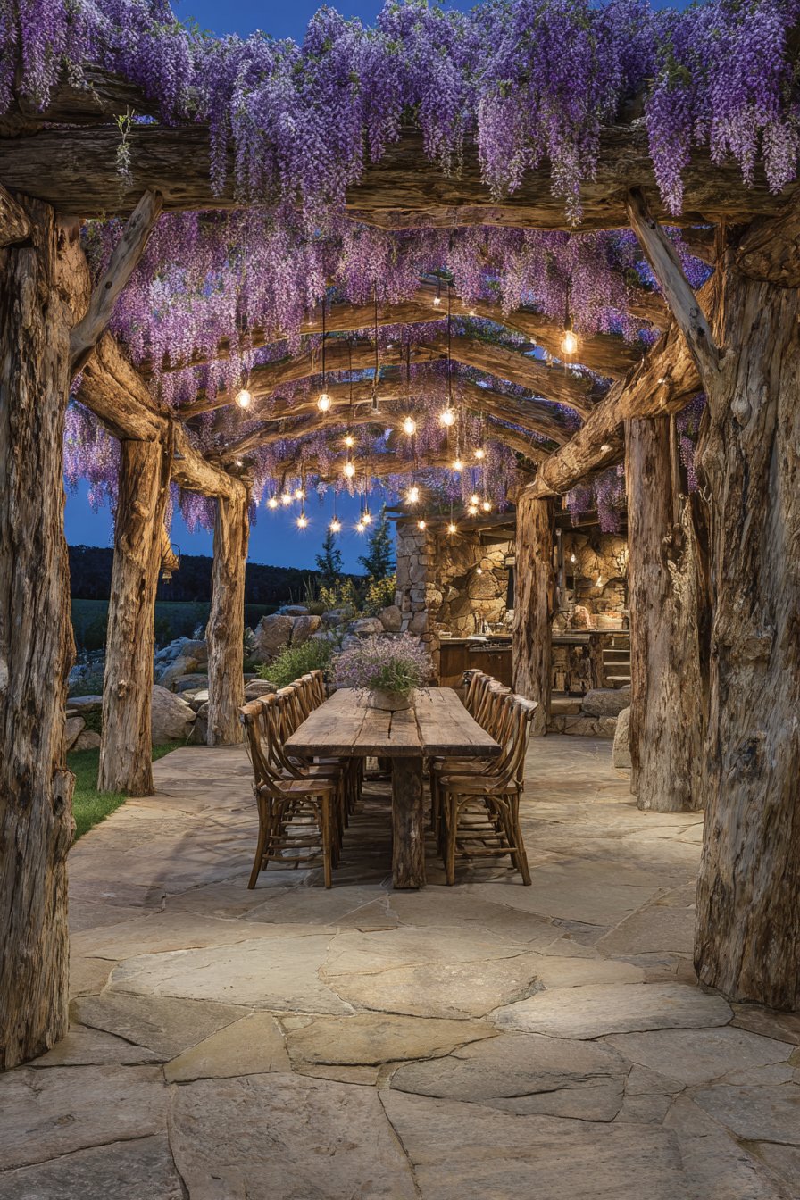 Rustic Timber Frame Dining Pavilion