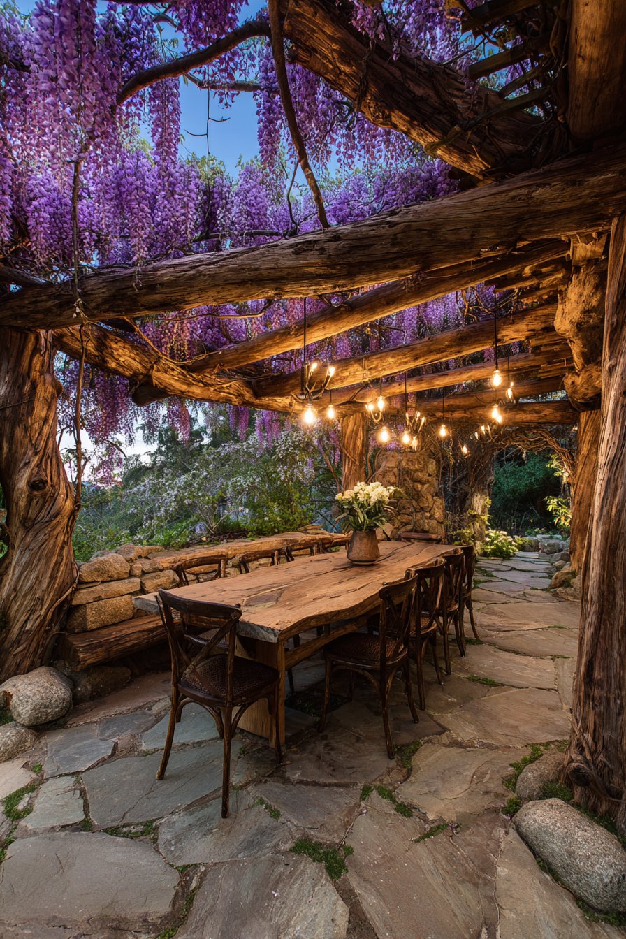 Rustic Timber Frame Dining Pavilion