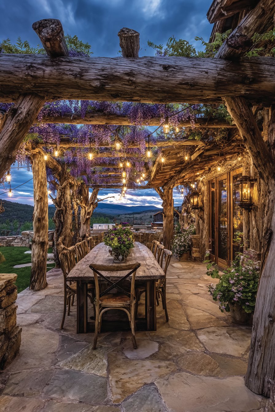 Rustic Timber Frame Dining Pavilion