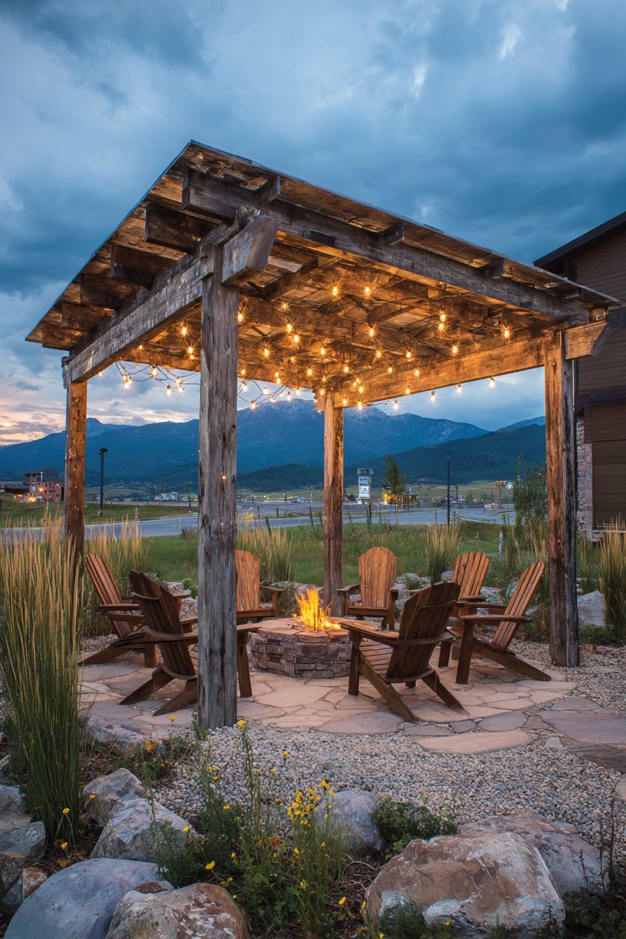 Rustic Reclaimed Barn Wood Character Pergola
