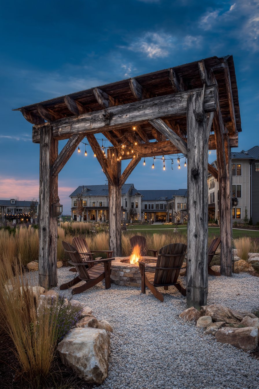 Rustic Reclaimed Barn Wood Character Pergola