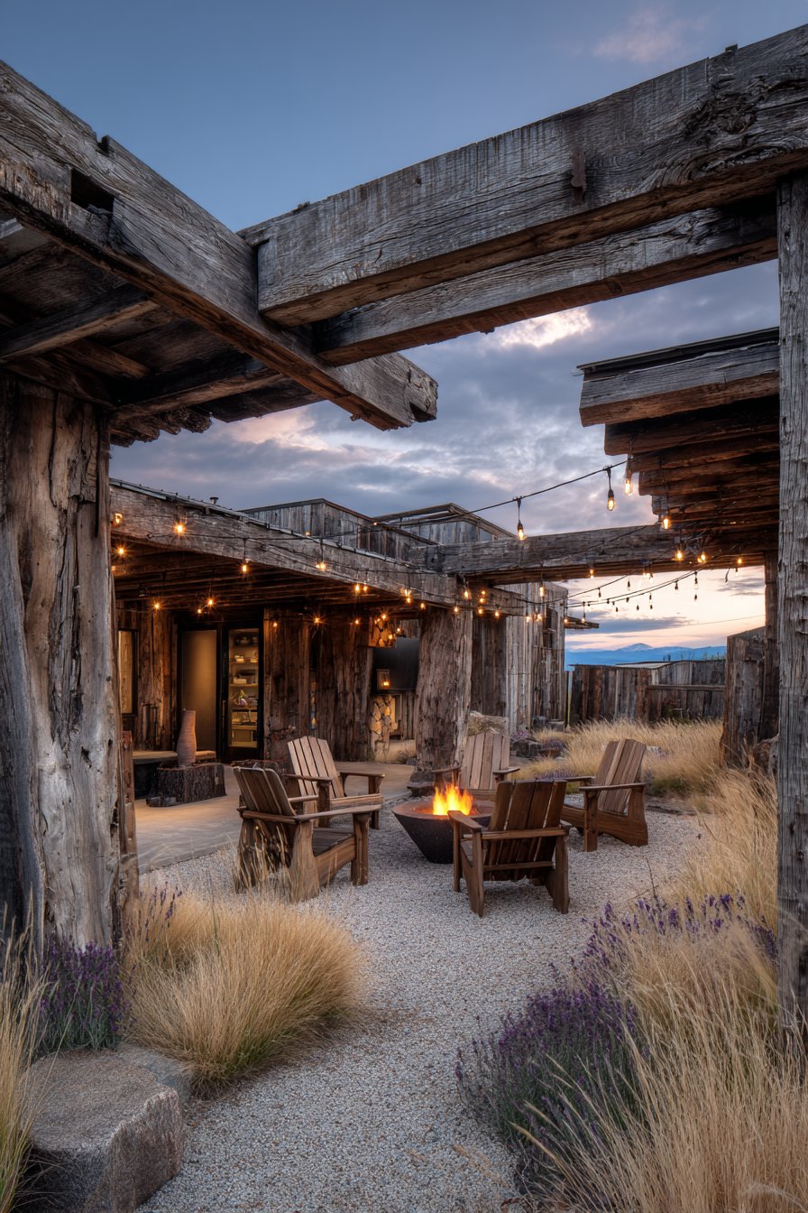 Rustic Reclaimed Barn Wood Character Pergola