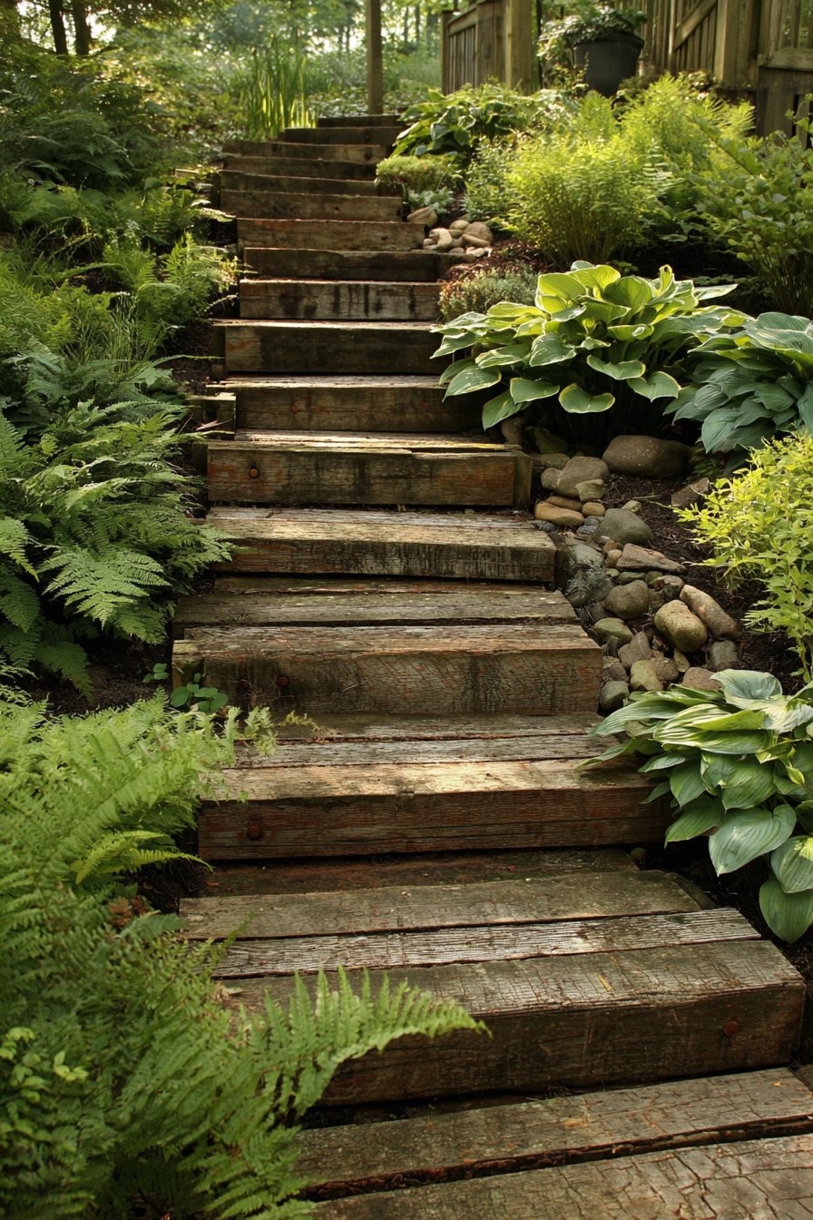 Reclaimed Railroad Ties with Rustic Character