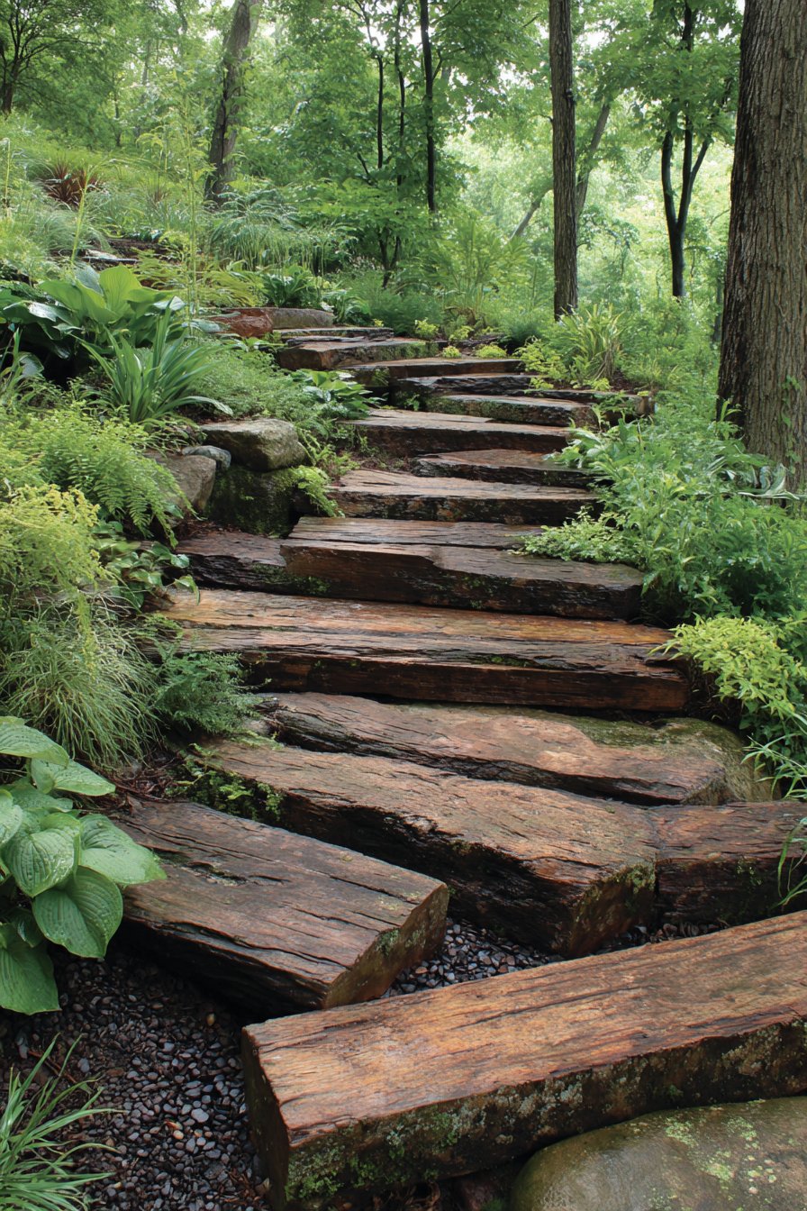 Reclaimed Railroad Ties with Rustic Character