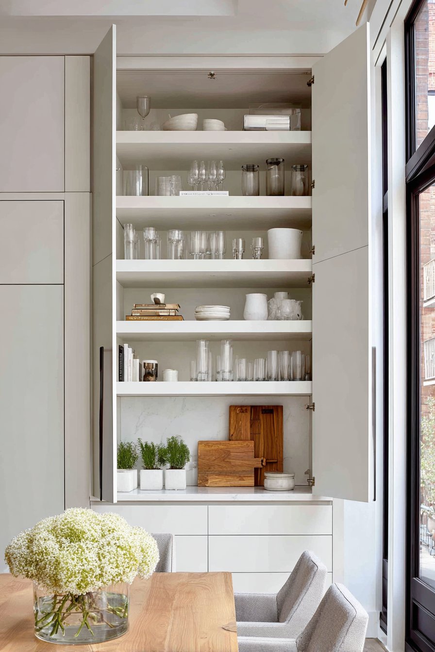 Light Grey Built-In Storage Solution