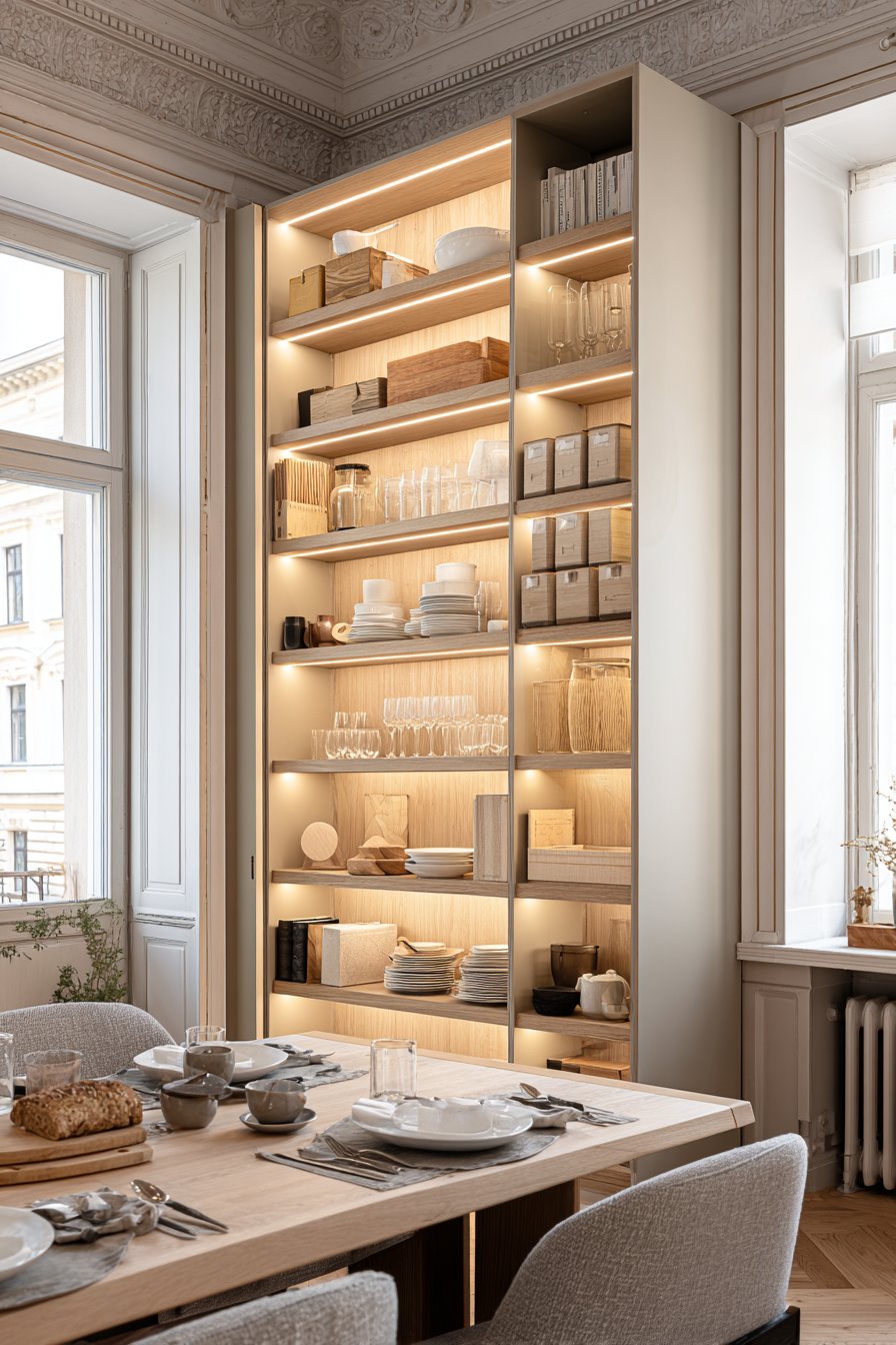 Light Grey Built-In Storage Solution