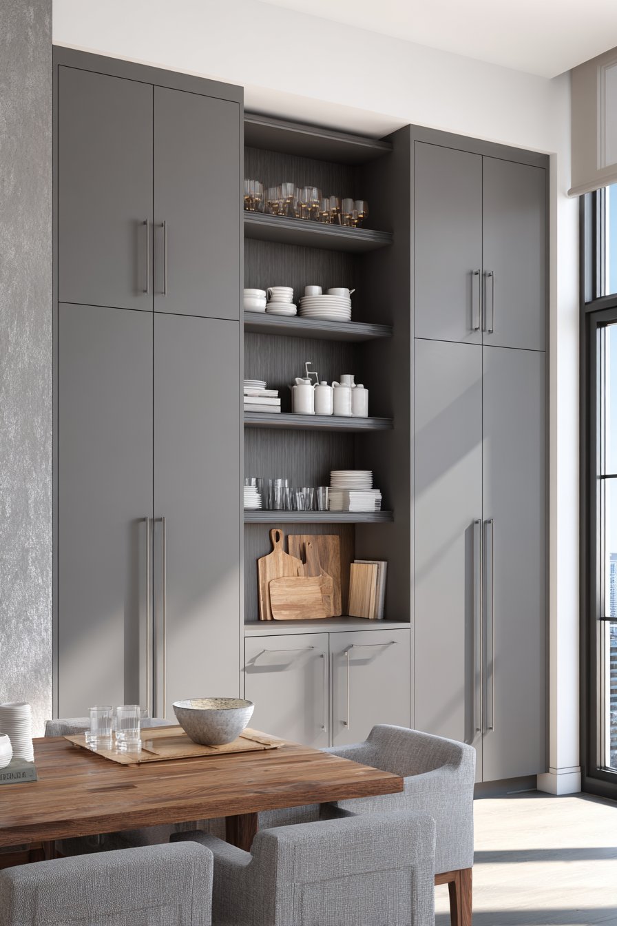Light Grey Built-In Storage Solution