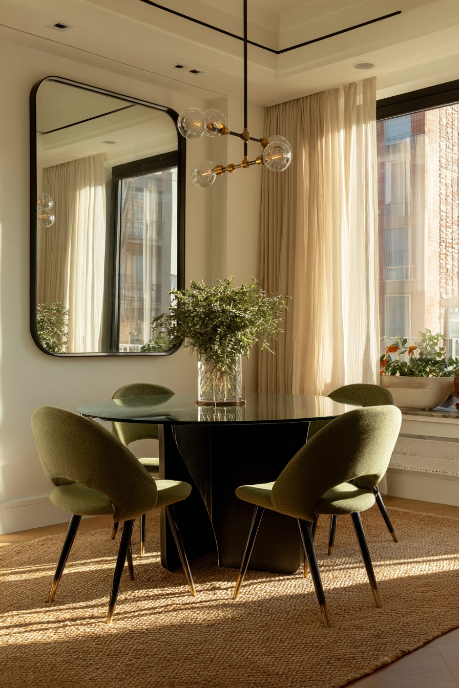 Transparent Glass Table Creates Visual Lightness