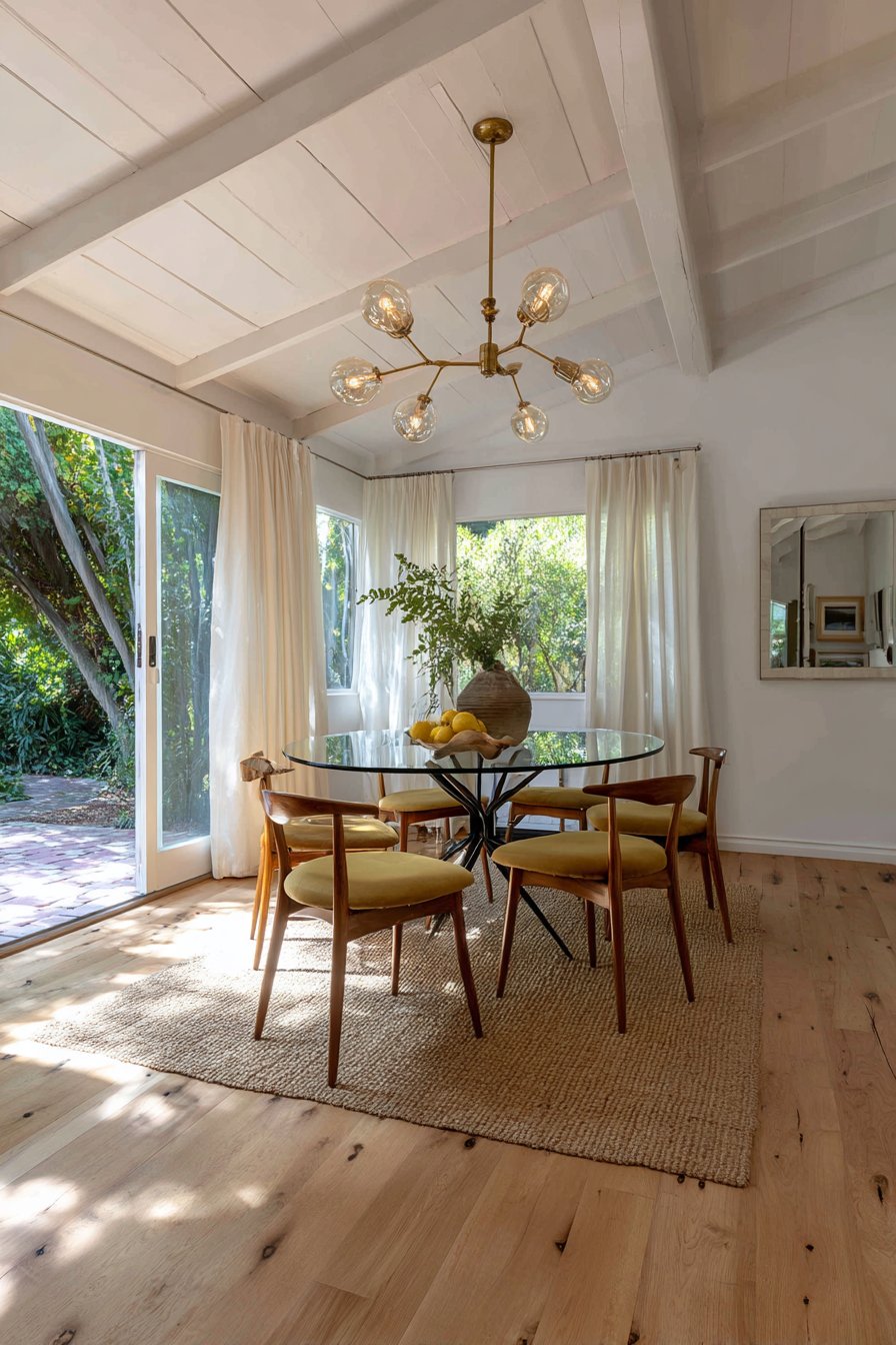 Transparent Glass Table Creates Visual Lightness