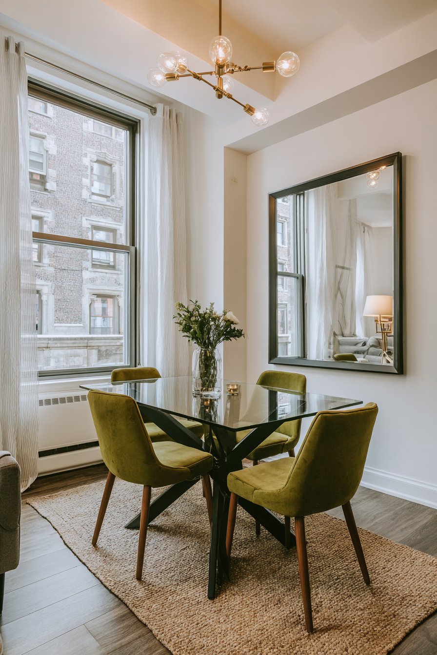 Transparent Glass Table Creates Visual Lightness