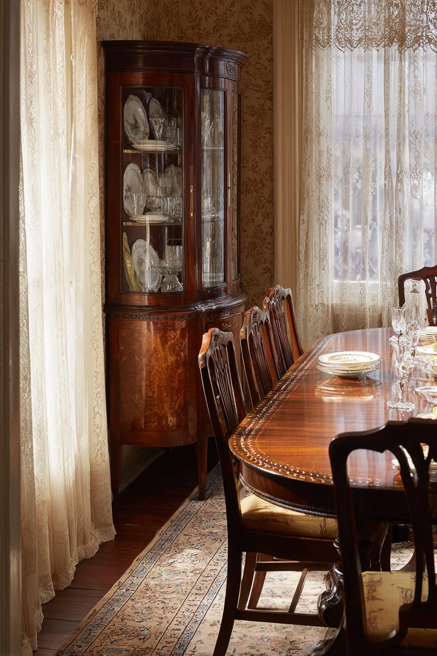 Walnut Inlay with Ladder-Back Simplicity