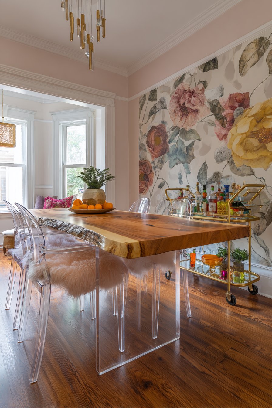 Live-Edge Natural Wood with Acrylic Transparency