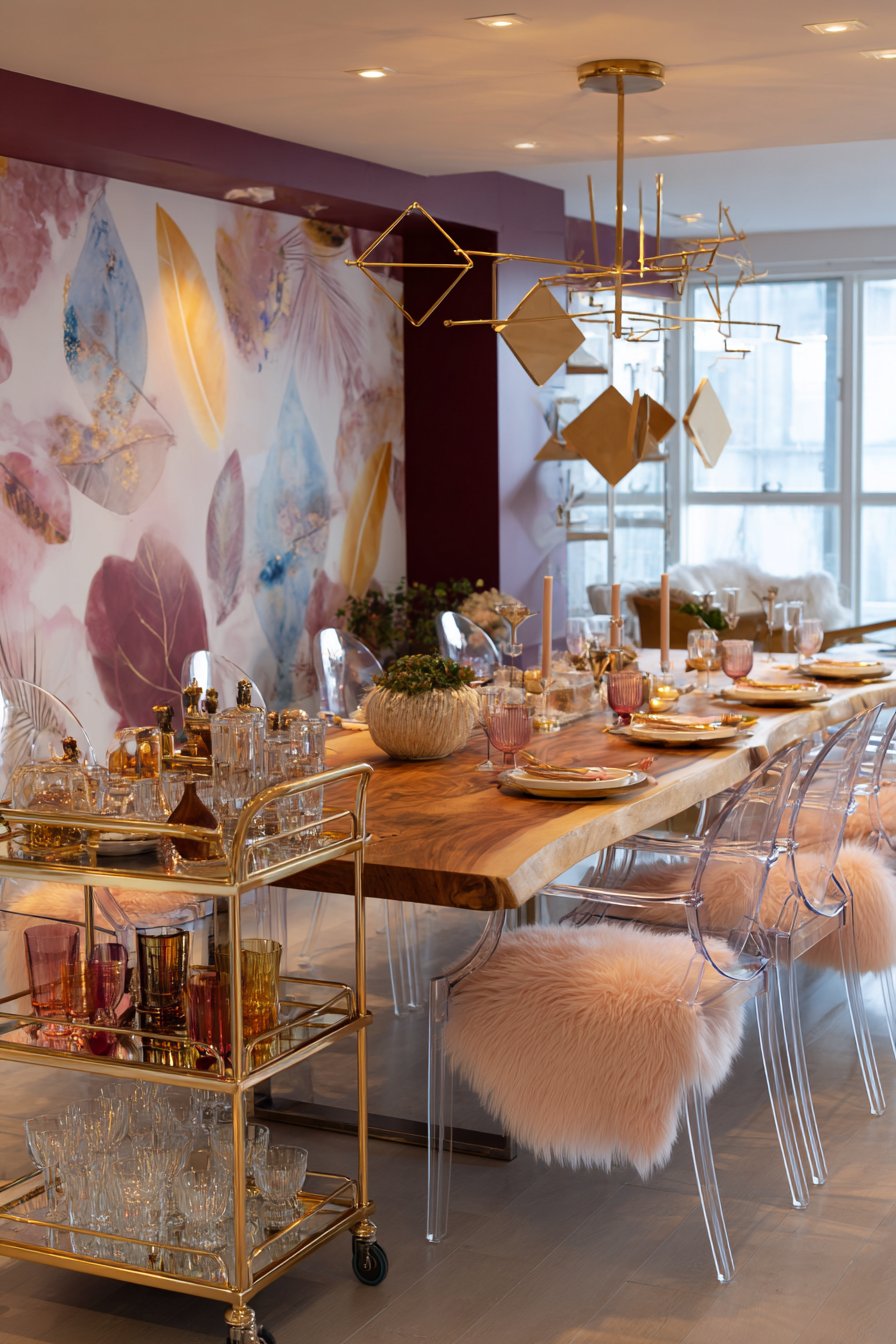 Live-Edge Natural Wood with Acrylic Transparency