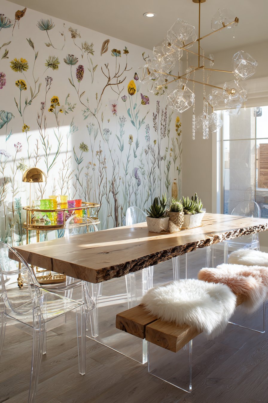 Live-Edge Natural Wood with Acrylic Transparency