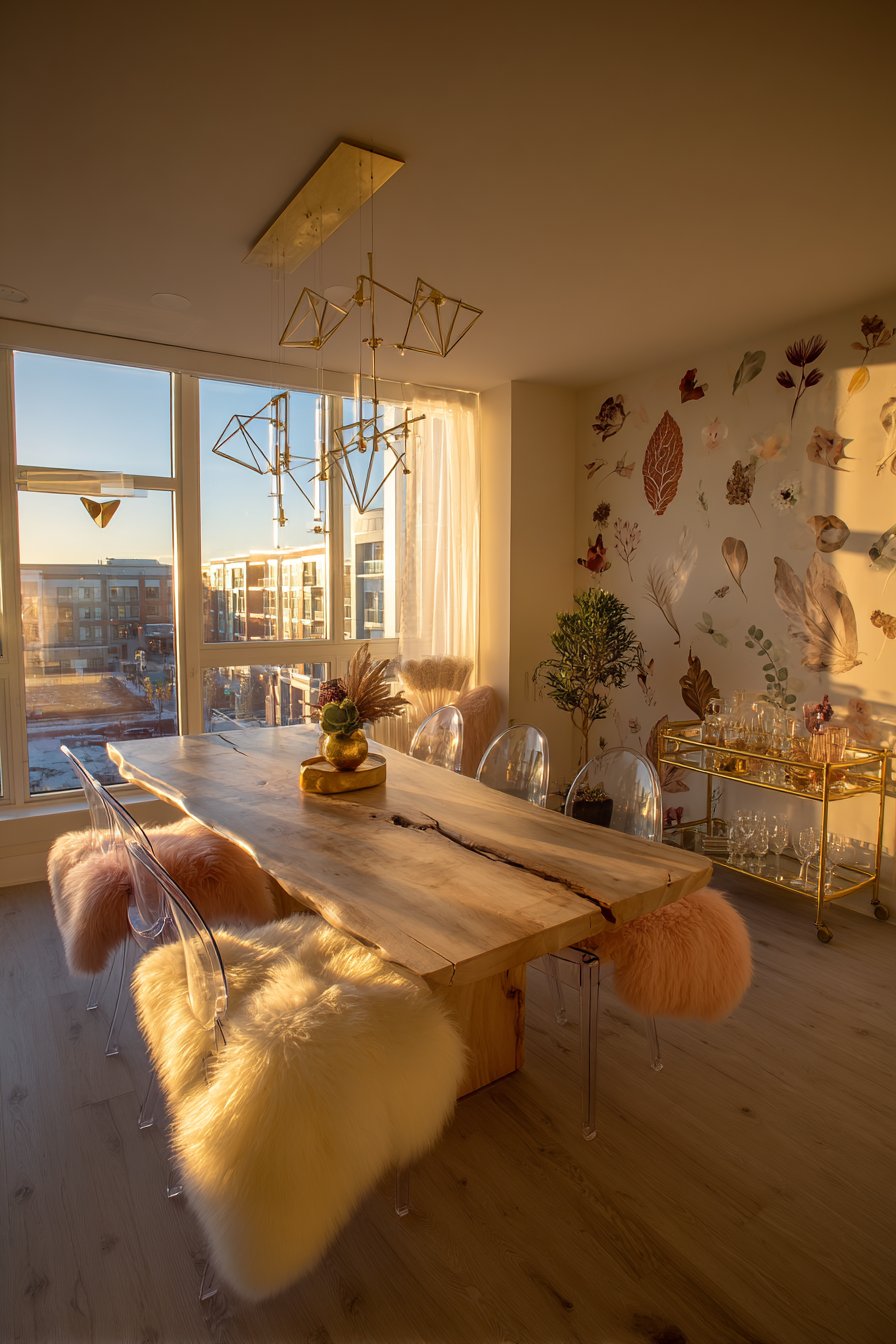 Live-Edge Natural Wood with Acrylic Transparency