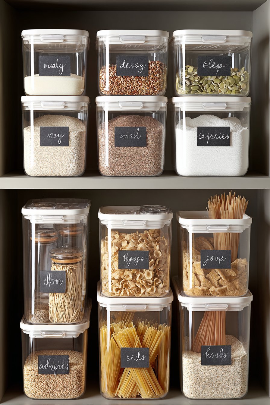 Use Stackable Clear Containers for Bulk Items