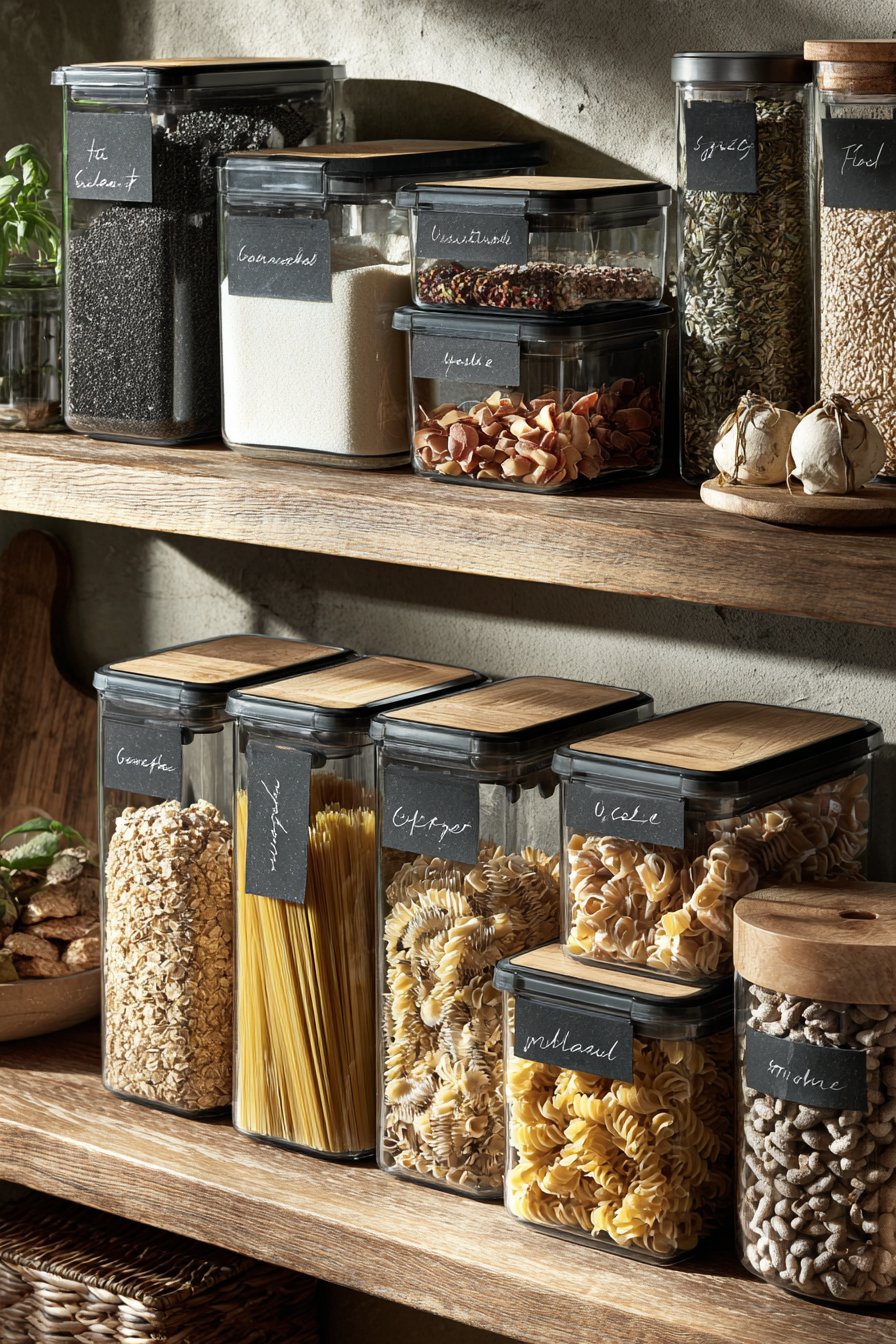 Use Stackable Clear Containers for Bulk Items