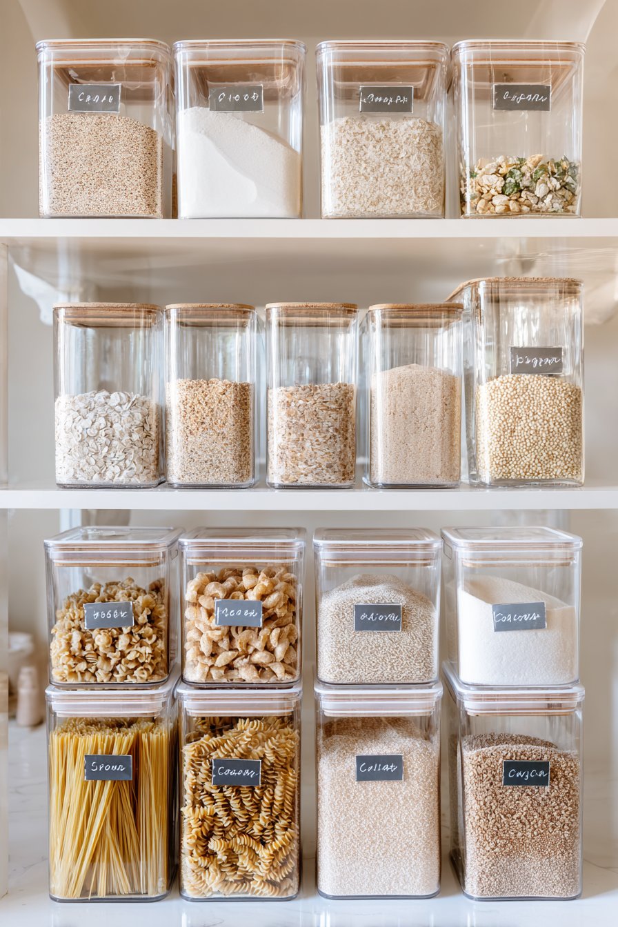 Use Stackable Clear Containers for Bulk Items