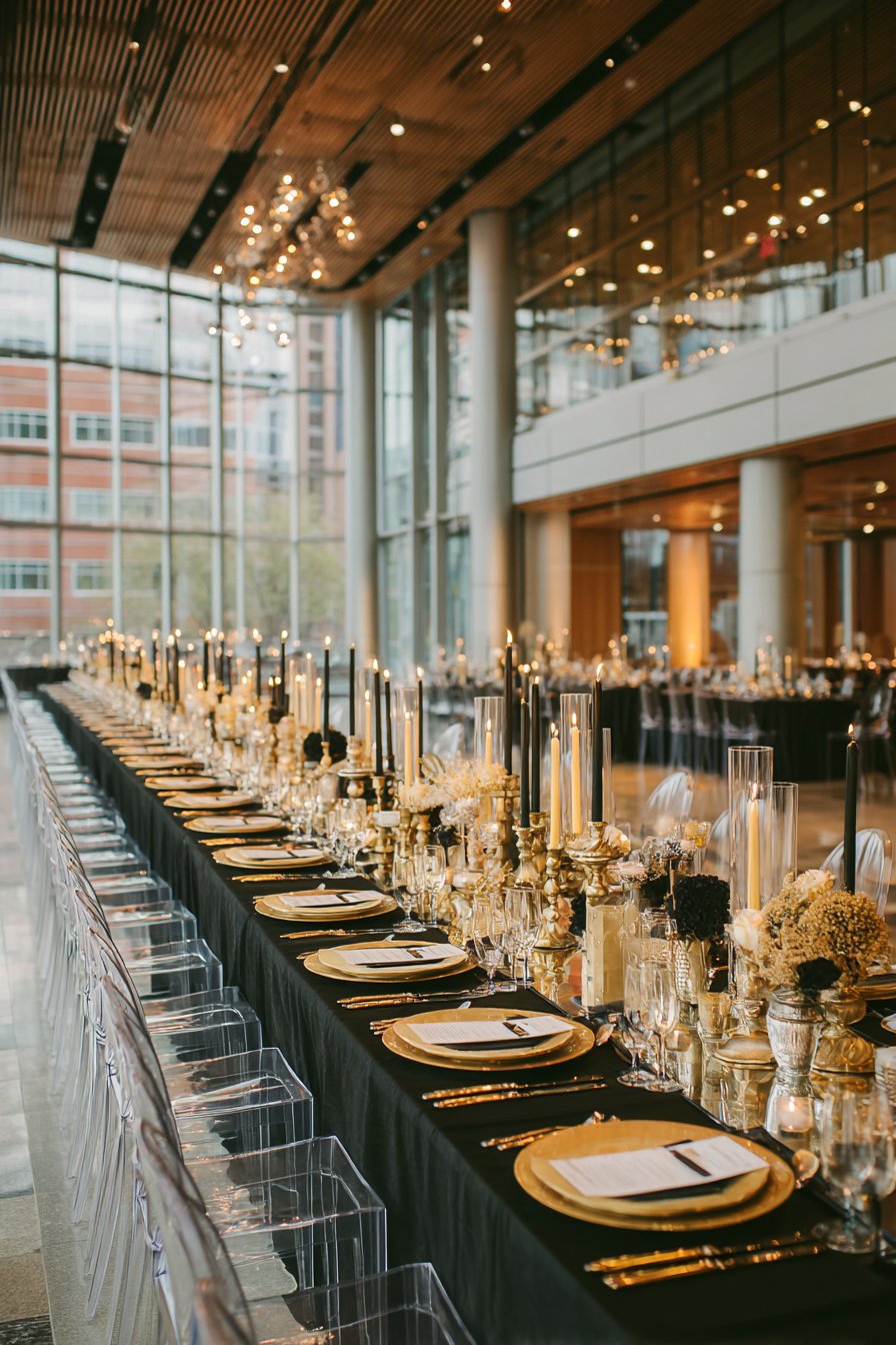 Glamorous Black and Gold Drama