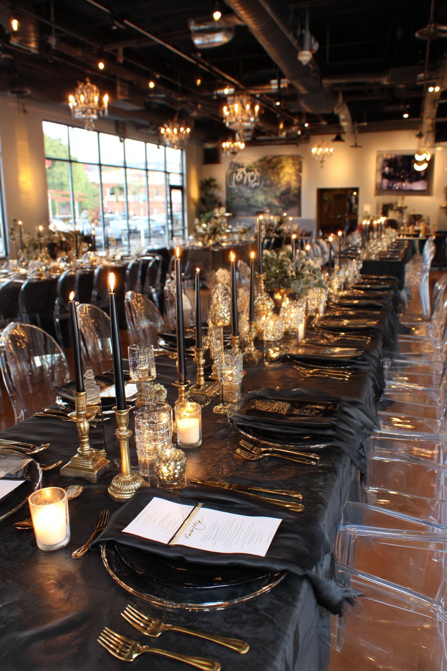 Glamorous Black and Gold Drama