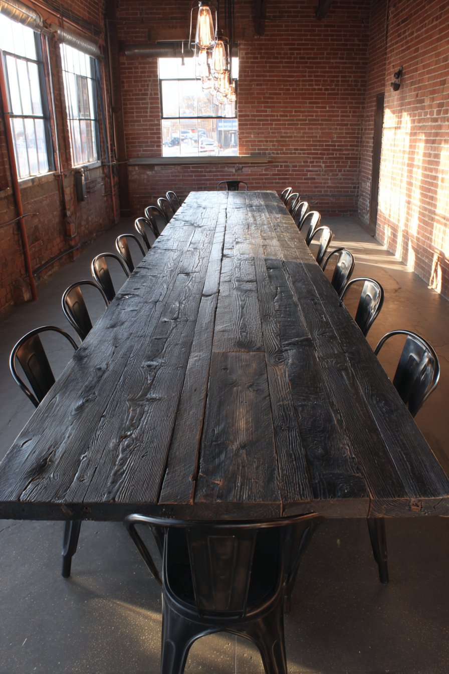 Industrial Reclaimed Wood with Steel I-Beam Legs