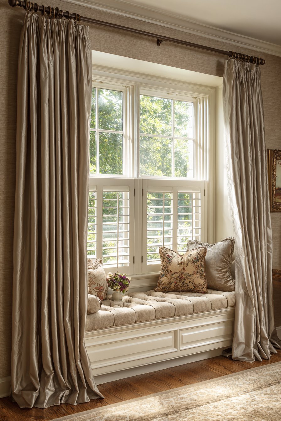 Elegant Window Treatment with Reading Nook