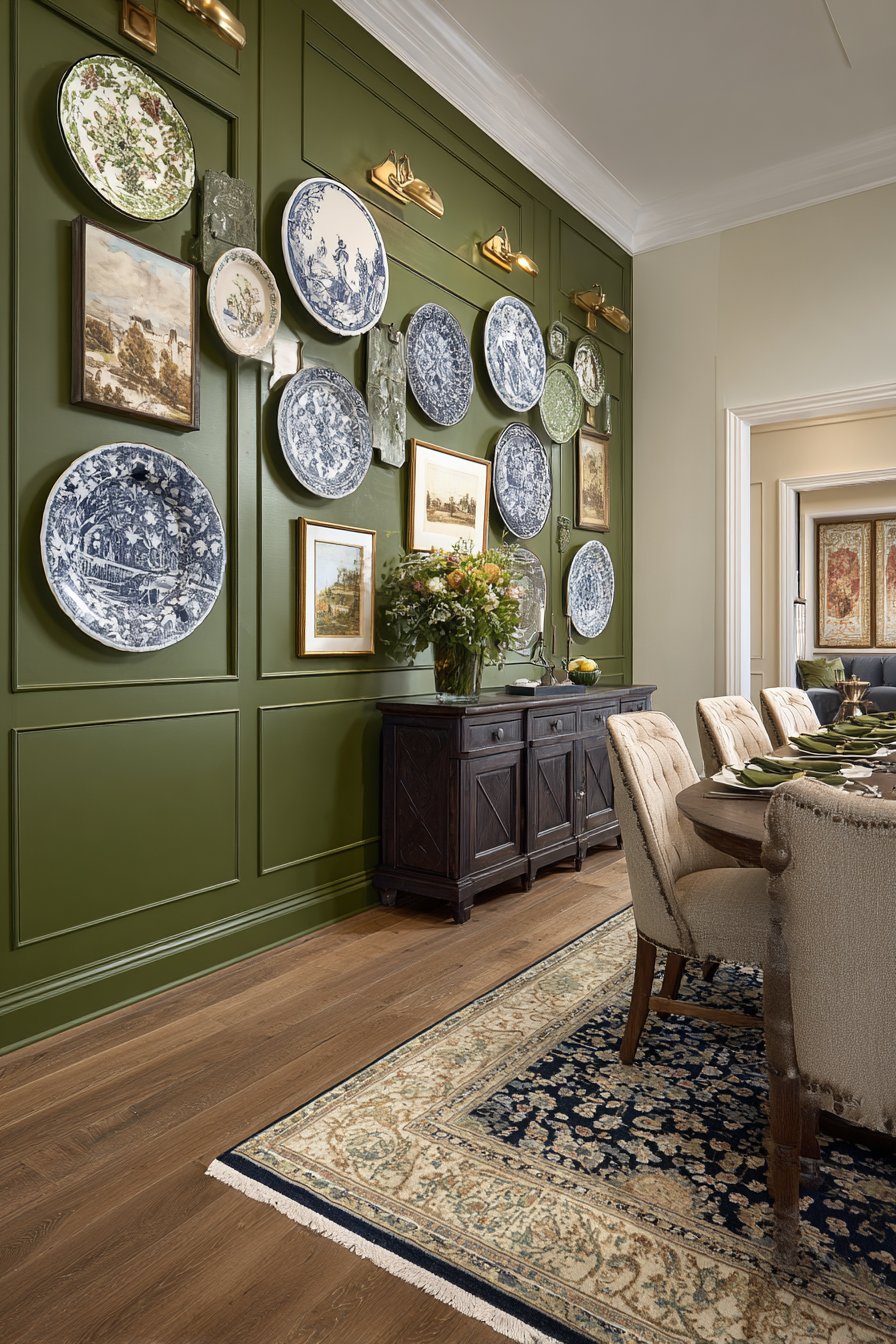 Eclectic Vintage Plate Collection Display