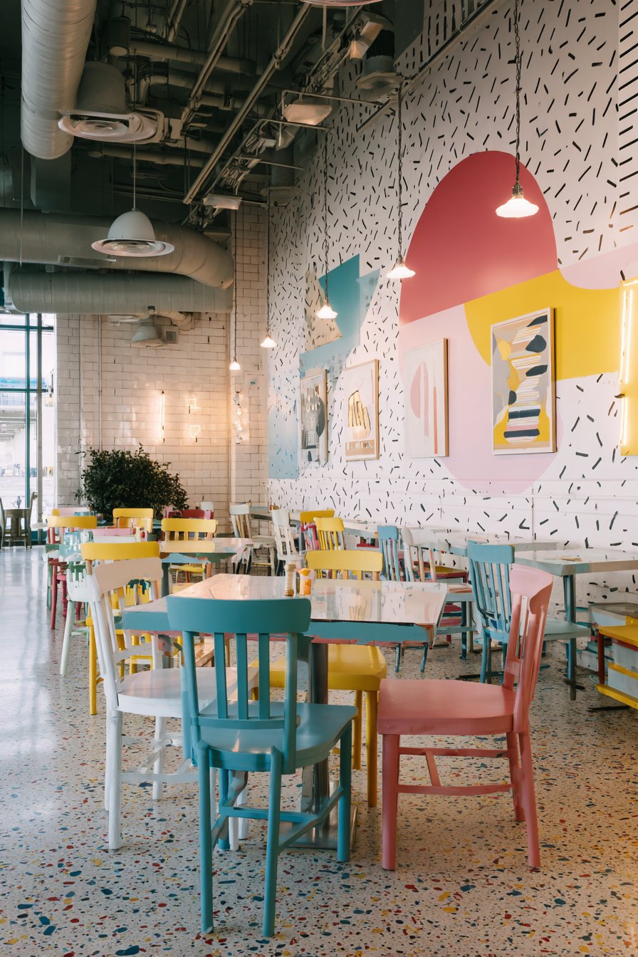 Glossy Black Lacquer with Memphis Milano Inspiration