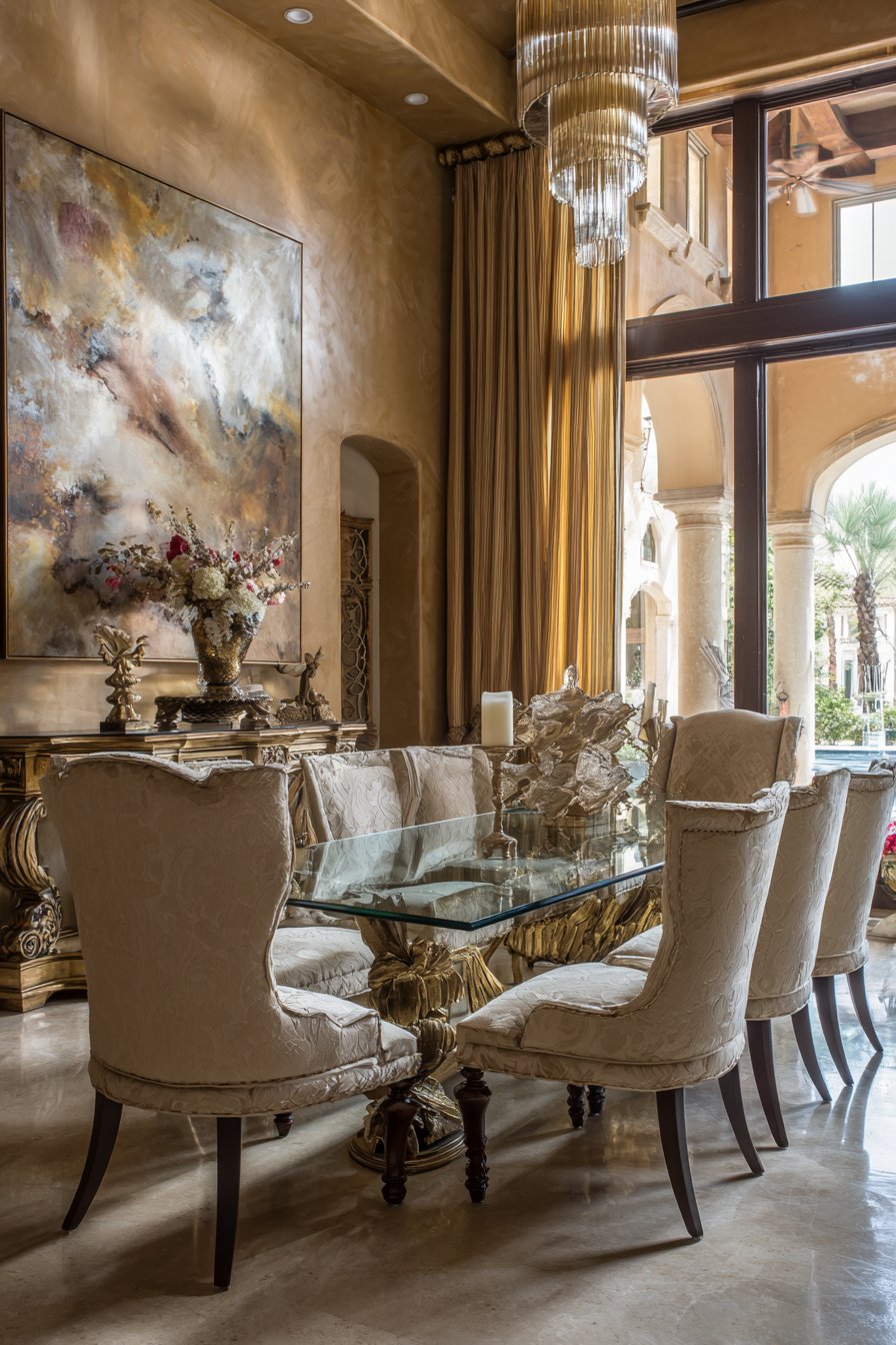 Glass and Brass with Ivory Accents