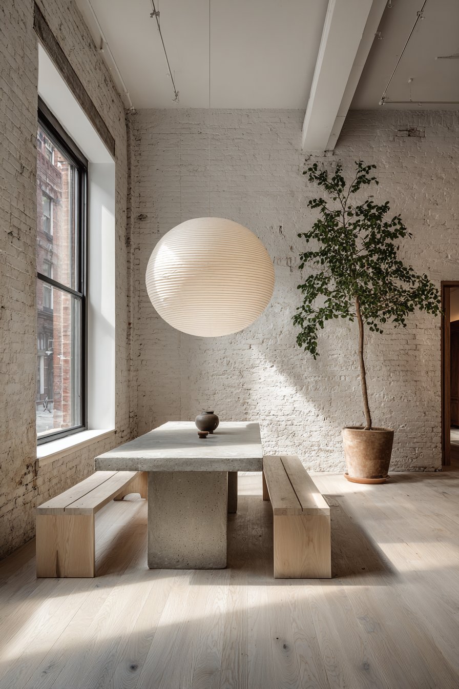 Industrial Concrete and Light Maple Contrast