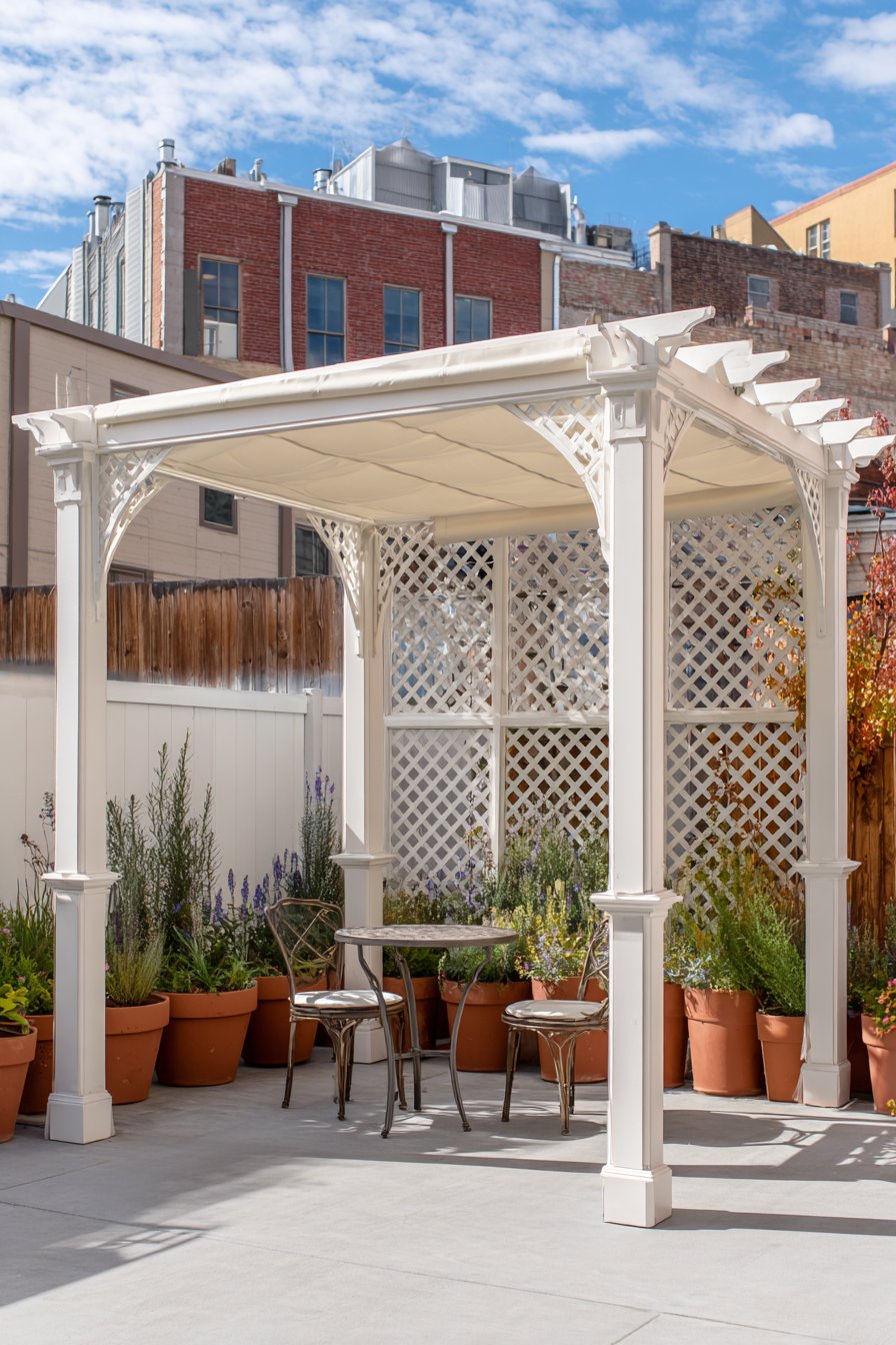 Budget-Friendly White Vinyl Pergola Kit